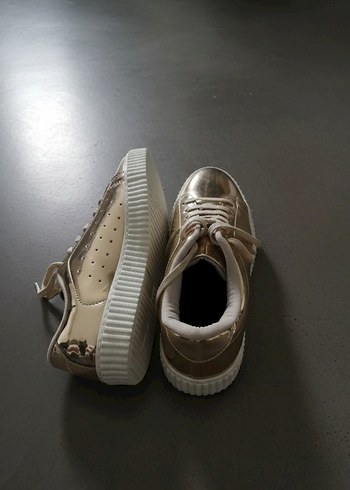 Sokak Stili Altın Platform Kadın Spor Ayakkabı - Görsel 5