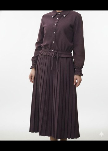 Pileli Uzun Kadın Etek - Görsel 5