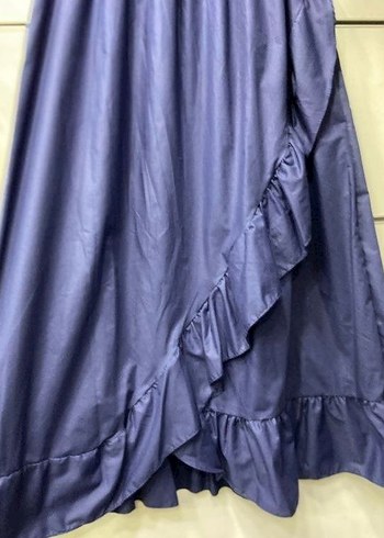 Mavi Pamuklu Fırfırlı Etek - Görsel 4