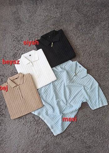 Gri Kısa Kollu Pamuklu Polo Tişört - Görsel 6