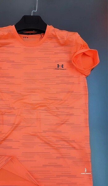 Under Armour T-Shırt Orijinal Turuncu çizgili M-L-XL Gri çizgili