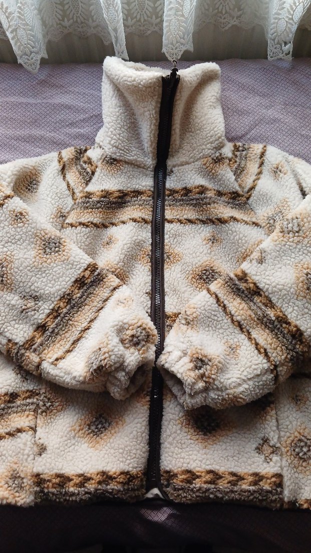 Kahverengi Bohem Kadın Peluş Oversize Ceket - Görsel 4