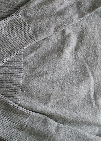 Gri Yün Kadın Bisiklet Yaka Kazak - Görsel 2