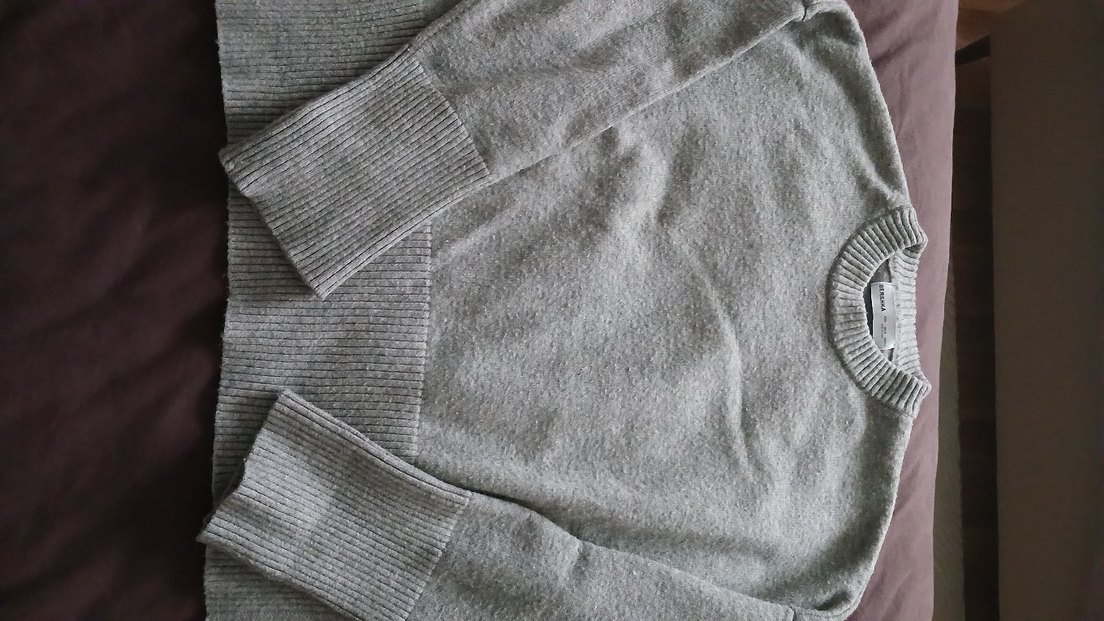 Gri Yün Kadın Bisiklet Yaka Kazak - Görsel 2