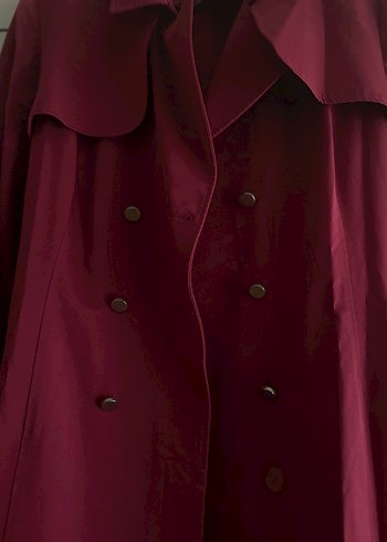 Fuşya Uzun Kadın Trençkot - Görsel 2