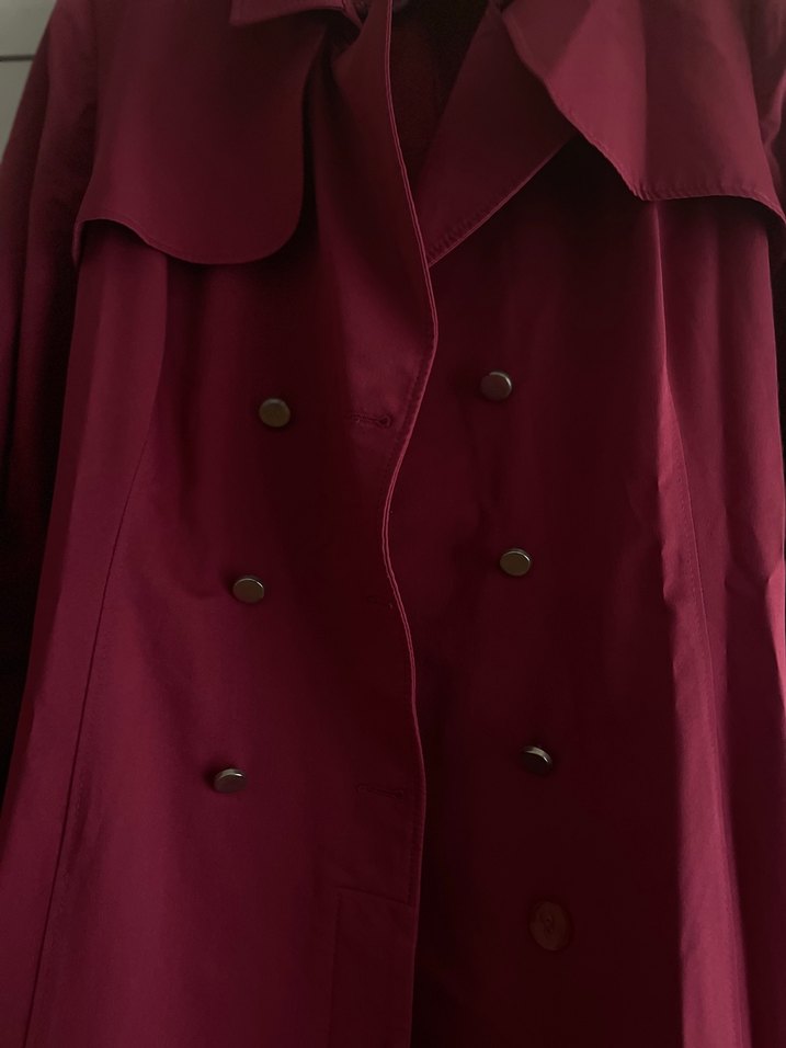 Fuşya Uzun Kadın Trençkot - Görsel 2