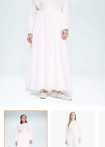 Beyaz Uzun Elbise - Görsel 4