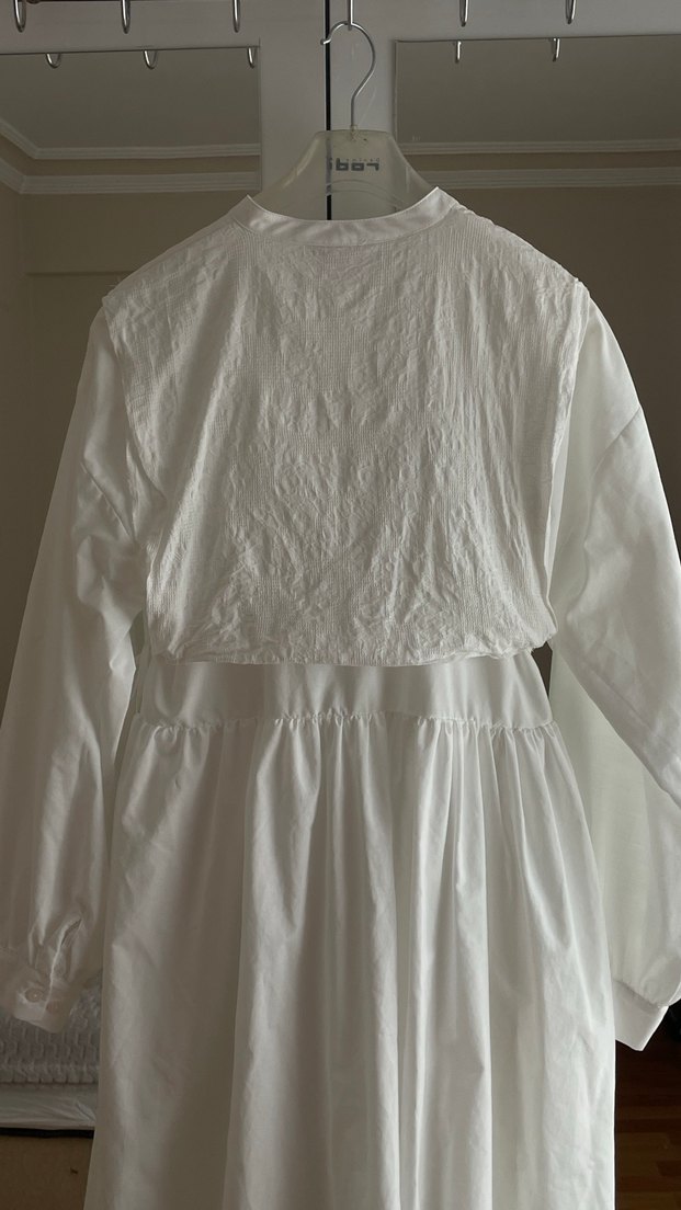 Beyaz Uzun Elbise - Görsel 5