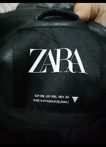 xxl Beden siyah Renk Zara deri ceket