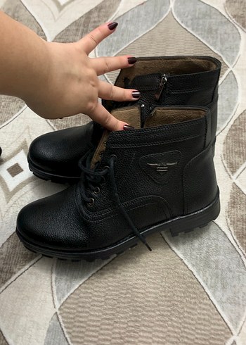 Siyah Deri Bağcıklı Erkek Bot - Görsel 2