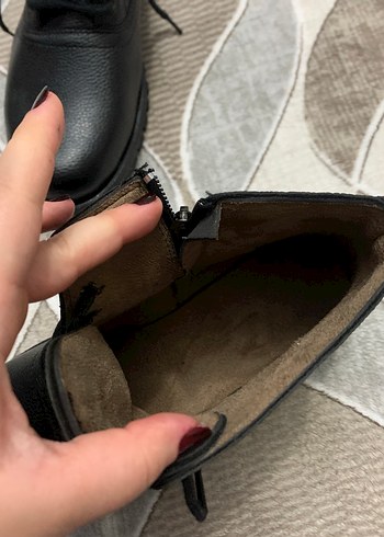 Siyah Deri Bağcıklı Erkek Bot - Görsel 5