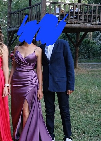 xs Beden Koyu lila-mor abiye