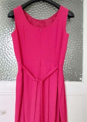 Ekol Pembe Pilili Midi Elbisesi - Görsel 2