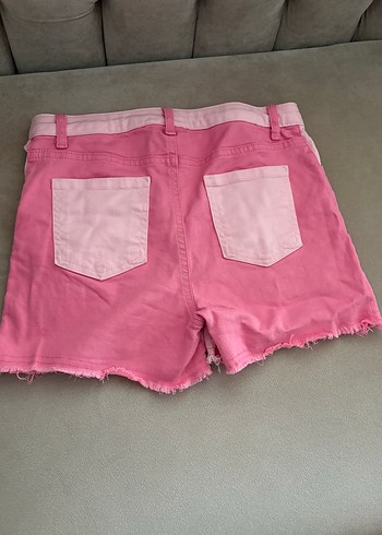 10 Yaş Beden Pembe Düğmeli Kız Denim Şort 10-11 Yaş