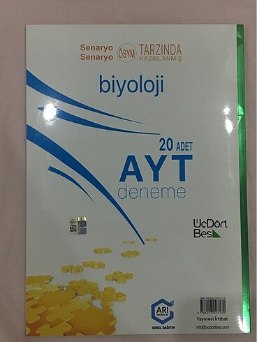345 yayınları ayt biyoloji branş denemesi