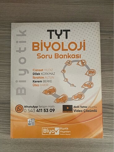 TYT BİYOLOJİ TEST KİTABI BİYOTİK YAYINLARI