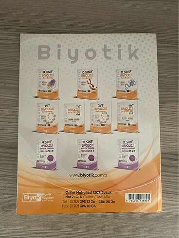  TYT BİYOLOJİ TEST KİTABI BİYOTİK YAYINLARI