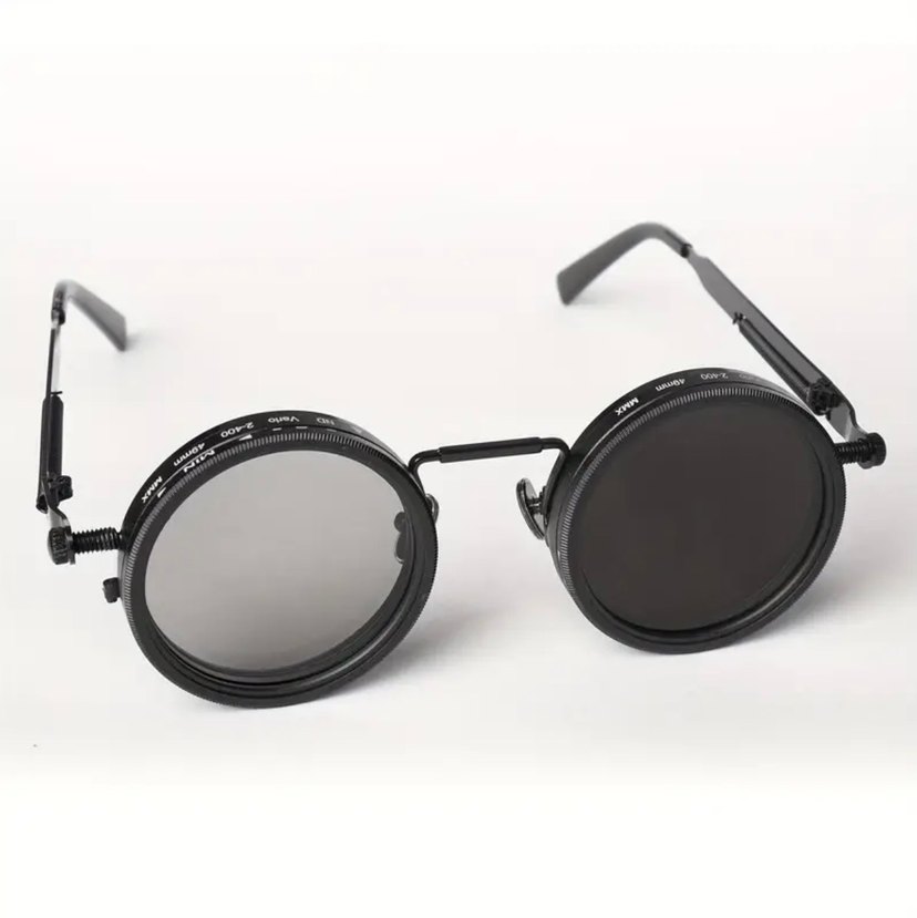 Ayarlanabilir lensli Steampunk güneş gözlüğü - Görsel 2