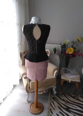 Dantel Detaylı Mini Hamile Eteği - Görsel 2