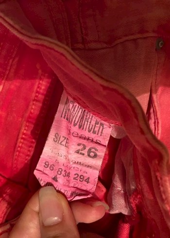 Pembe Yırtık Detaylı Kadın Denim Pantolon - Görsel 5