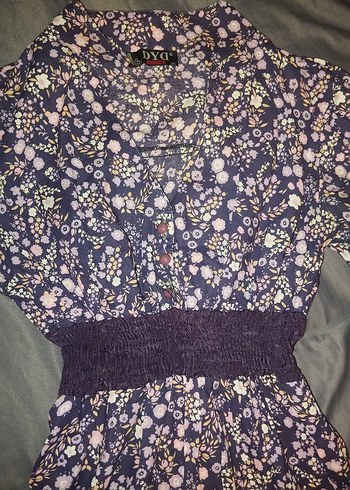 Mor Desenli Uzun Bohem Kadın Elbise - Görsel 2