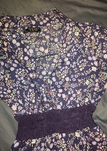 Mor Desenli Uzun Bohem Kadın Elbise - Görsel 5