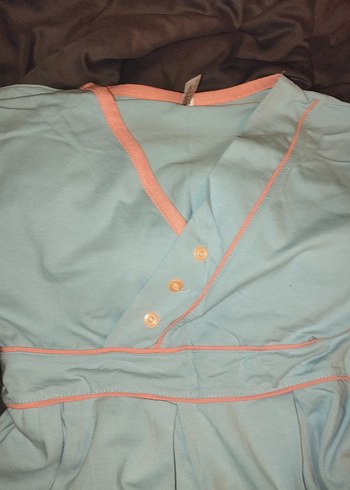 Mavi Rahat Kesim lohusa gecelik - Görsel 4