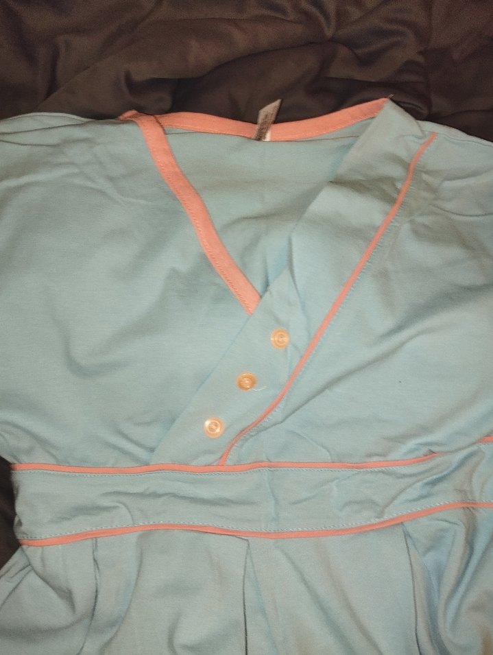 Mavi Rahat Kesim lohusa gecelik - Görsel 4