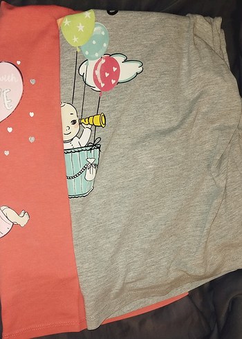 Hamile Tişörtü, Kısa Kollu, Rahat Kesim ikili fiyat - Görsel 3