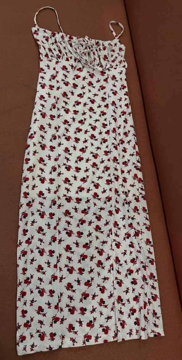 Çiçek Desenli Uzun Bohem Elbise - Görsel 3