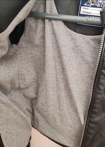 Erkek Çocuk Siyah Deri Biker Ceket - Görsel 6