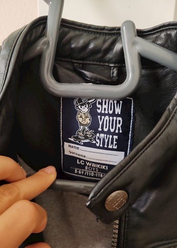 Erkek Çocuk Siyah Deri Biker Ceket - Görsel 3