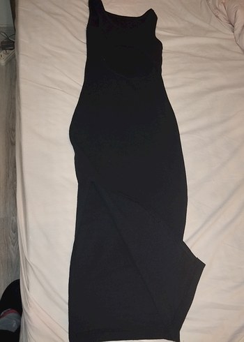 Siyah V Yaka Kadın Uzun Elbise - Görsel 5