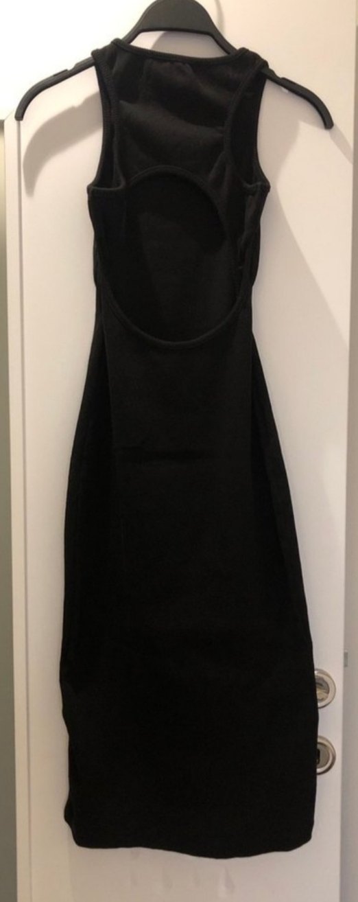 Siyah V Yaka Kadın Uzun Elbise - Görsel 3