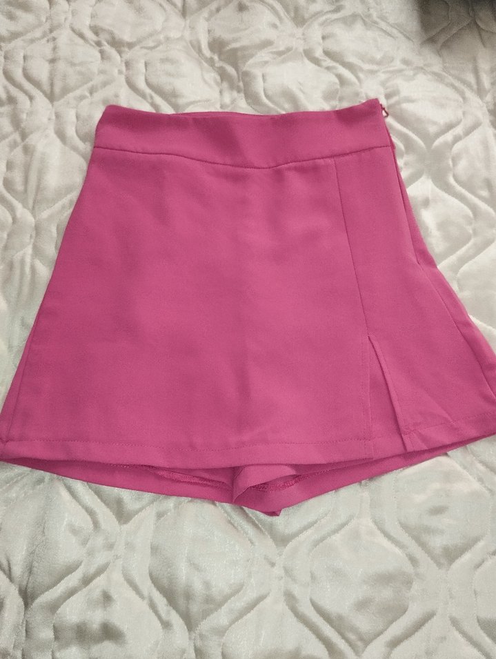 Pembe Mini Pilili Kadın Etek - Görsel 2