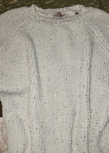 Gri Bohem Salaş Örgü Kadın Kazak - Görsel 2