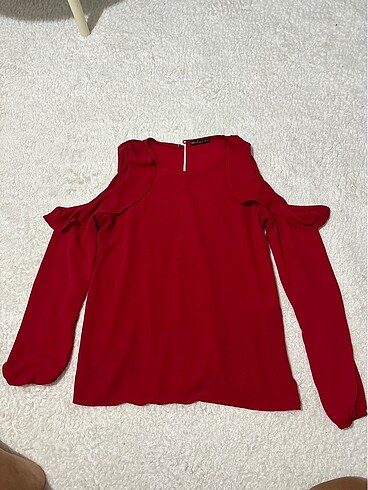Zara Kırmızı bluz gömlek