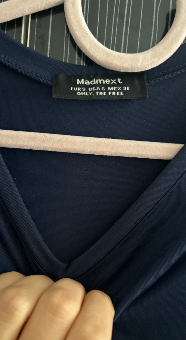 Koyu mavi Uzun Kollu Hamile Bluzu - Görsel 3