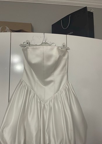 Modern Klasik Straplez Mini Elbise