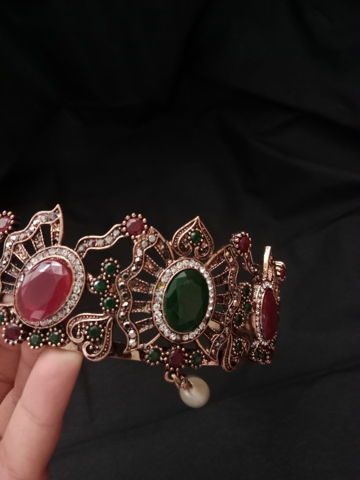 Bohem Çok Renkli İşlemeli Boncuklu taç - Görsel 2