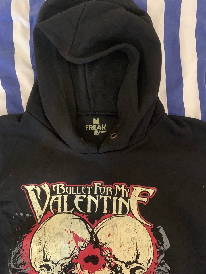 Siyah Gotik Baskılı Kapüşonlu Sweatshirt - Görsel 2