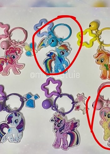 Fluttershy ve Rainbowdash anahtarlık