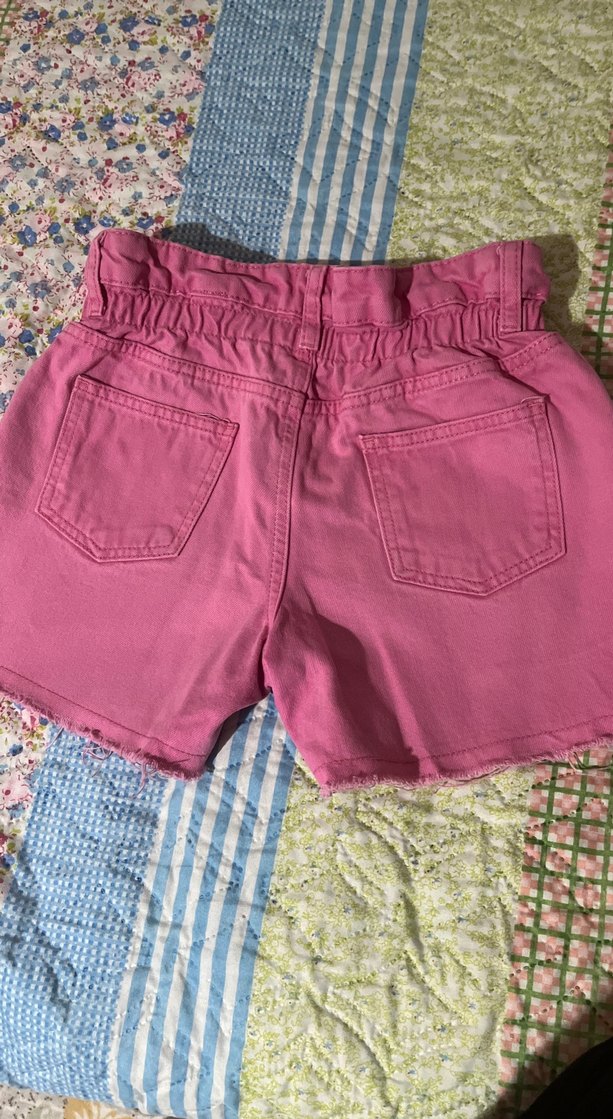 Pembe Renkli Fırfırlı Kız Çocuk Denim Şort - Görsel 3