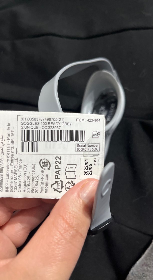 Gri Antifog Yüzücü Gözlüğü Velcro Bantlı / nabaıjı - Görsel 3