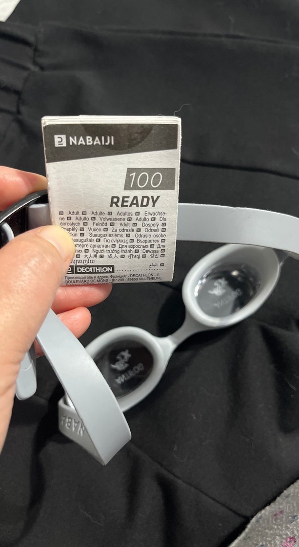 Gri Antifog Yüzücü Gözlüğü Velcro Bantlı / nabaıjı - Görsel 2