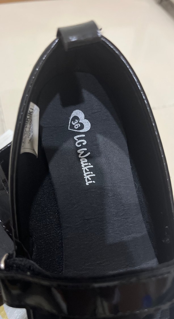 Kız Çocuk Siyah Rugan Babet Ayakkabı - Görsel 4