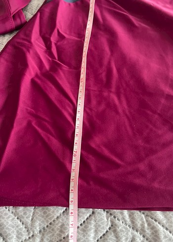 Bordo Uzun Kollu Drapeli Kadın haşema - Görsel 2