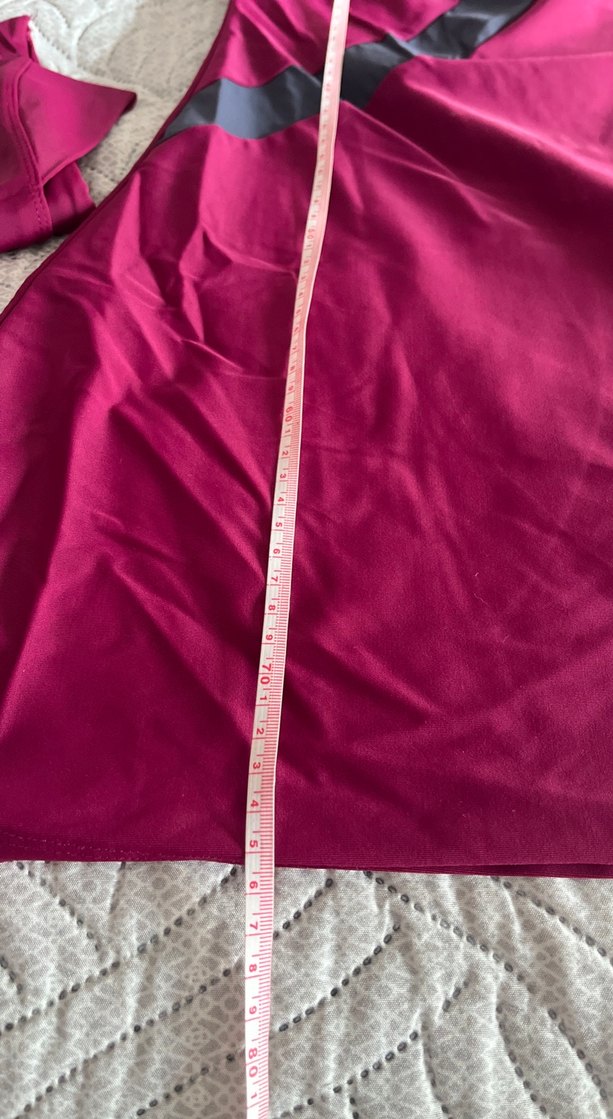 Bordo Uzun Kollu Drapeli Kadın haşema - Görsel 2