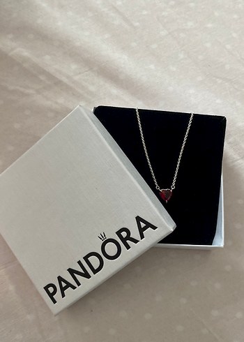 Pandora Pandora Klasik Kırmızı Taşlı Zincir Kolye