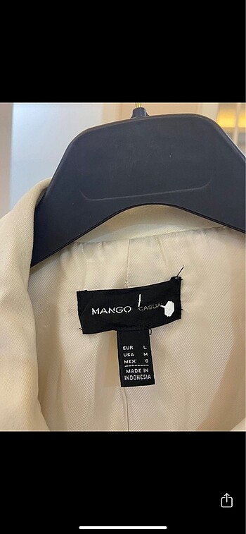 l Beden beyaz Renk Mango ceket